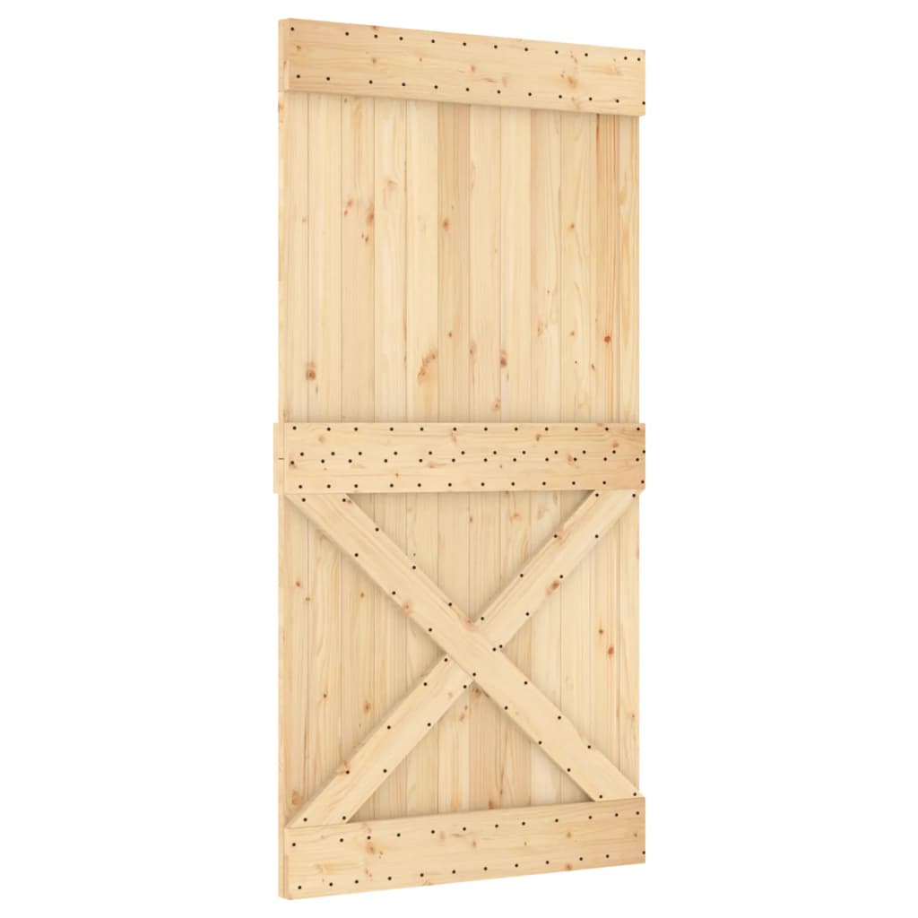 Porta Scorrevole con Set Hardware 100x210cm Legno Massello Pinocod mxl 70194