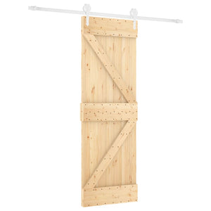 Porta Scorrevole con Set Hardware 70x210 cm Legno Massello Pino 3203248