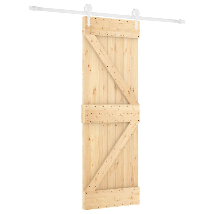 Porta Scorrevole con Set Hardware 70x210 cm Legno Massello Pino 3203248