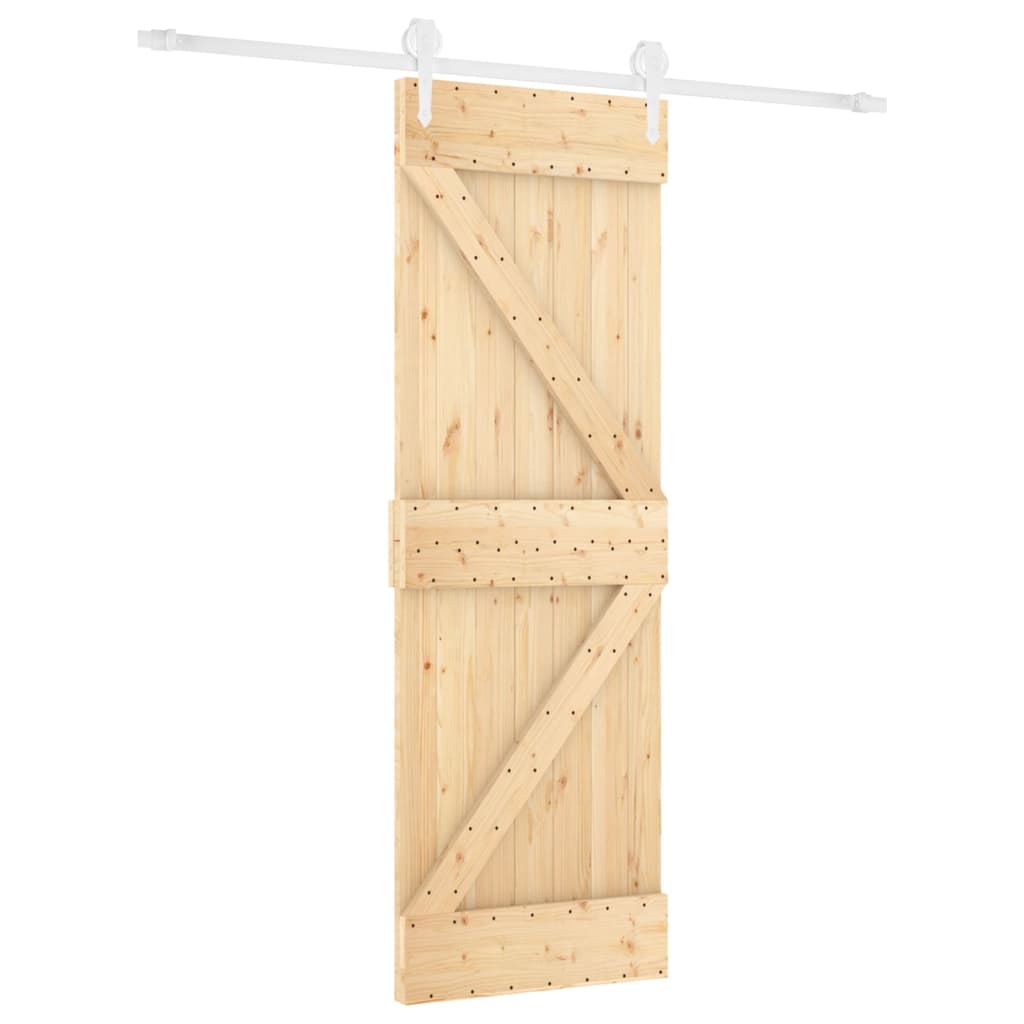 Porta Scorrevole con Set Hardware 70x210 cm Legno Massello Pinocod mxl 118150