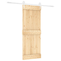 Porta Scorrevole con Set Hardware 80x210 cm Legno Massello Pino 3203255