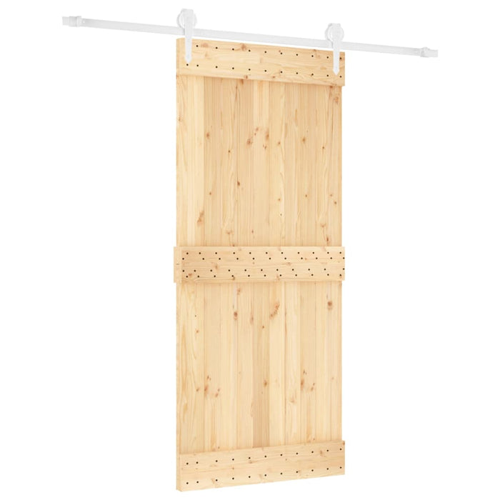 Porta Scorrevole con Set Hardware 90x210 cm Legno Massello Pinocod mxl 118152