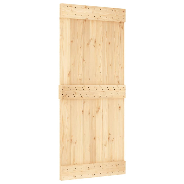 Porta Scorrevole con Set Hardware 90x210 cm Legno Massello Pinocod mxl 118152