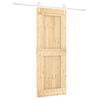 Porta Scorrevole con Set Hardware 80x210 cm Legno Massello Pino 3203261