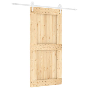 Porta Scorrevole con Set Hardware 95x210 cm Legno Massello Pino 3203264