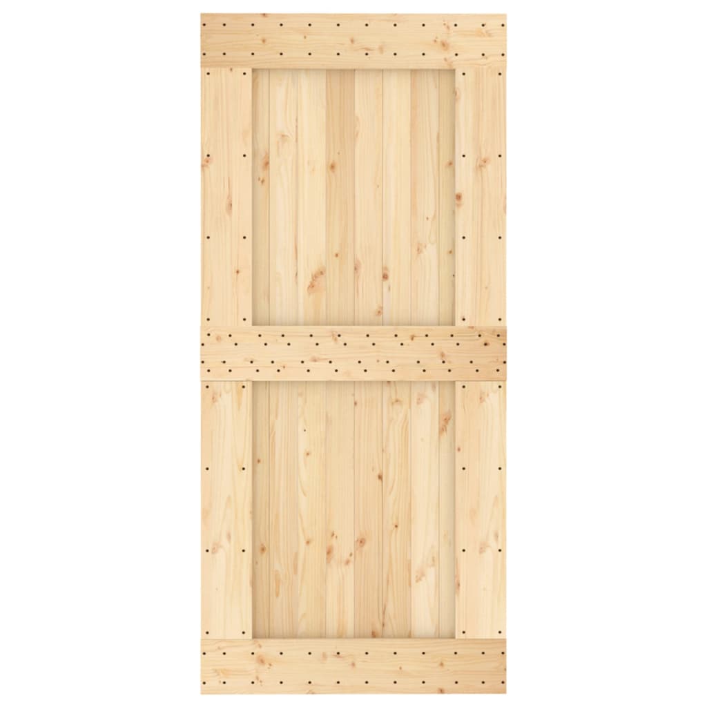 Porta Scorrevole con Set Hardware 95x210 cm Legno Massello Pino 3203264