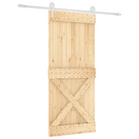 Porta Scorrevole con Set Hardware 90x210 cm Legno Massello Pino 3203269