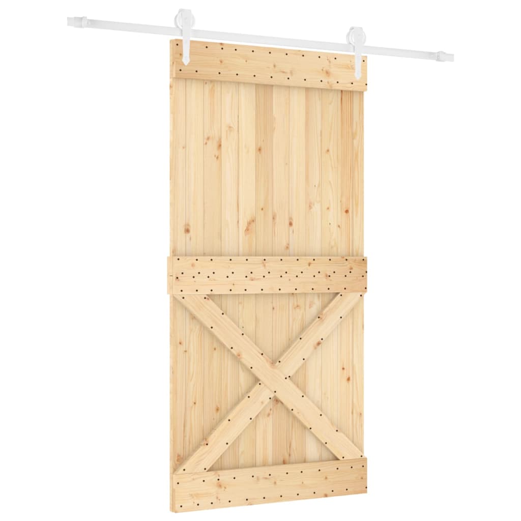 Porta Scorrevole con Set Hardware 100x210cm Legno Massello Pinocod mxl 94219