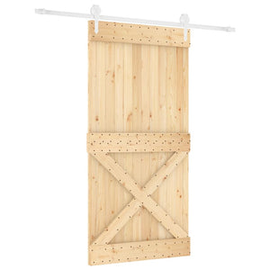 Porta Scorrevole con Set Hardware 100x210cm Legno Massello Pinocod mxl 94219