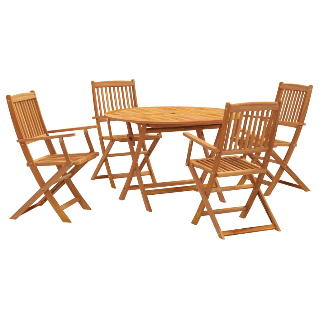 Set da Pranzo per Giardino 5 pz in Legno Massello di Acacia 3203352