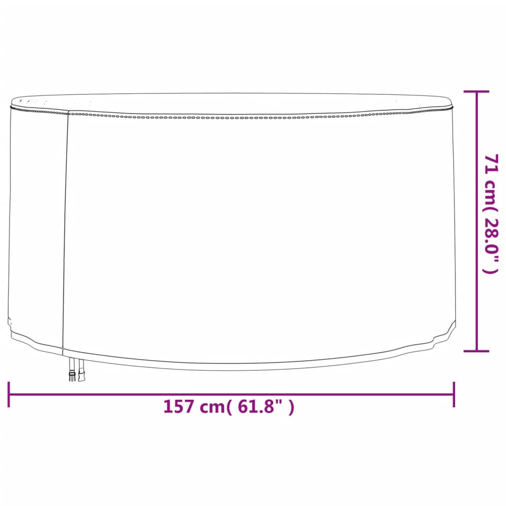 Coperture per Mobili da Giardino 2pz Ø 157x71 cm 420D Oxford 3203360