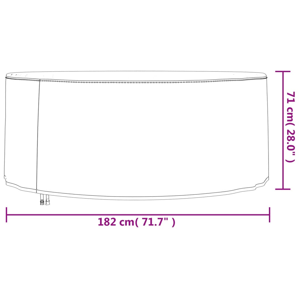 Coperture per Mobili da Giardino 2pz Ø 182x71 cm 420D Oxford 3203361