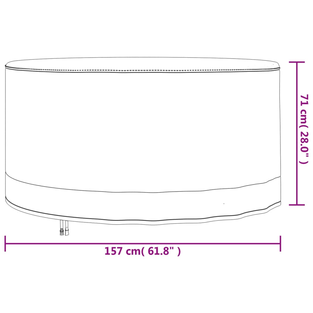 Coperture per Mobili da Giardino 2pz Ø 157x71 cm 600D Oxford 3203363