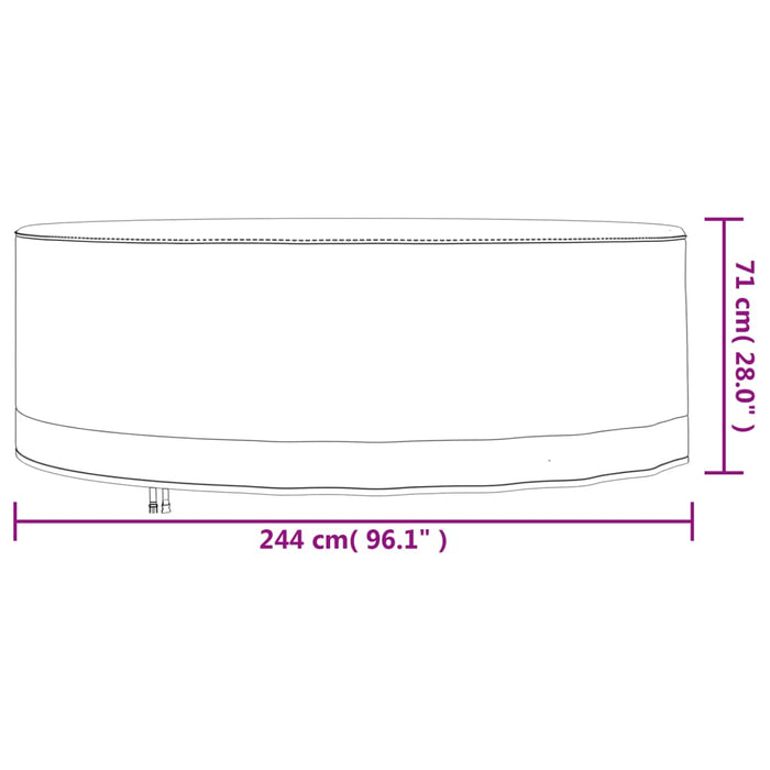 Coperture per Mobili da Giardino 2pz Ø 244x71 cm 600D Oxford 3203366