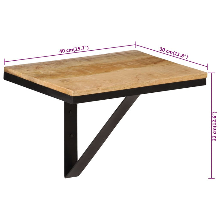 Mensola da Parete 40x30x32 cm in Legno Massello Mango e Ferro 358576