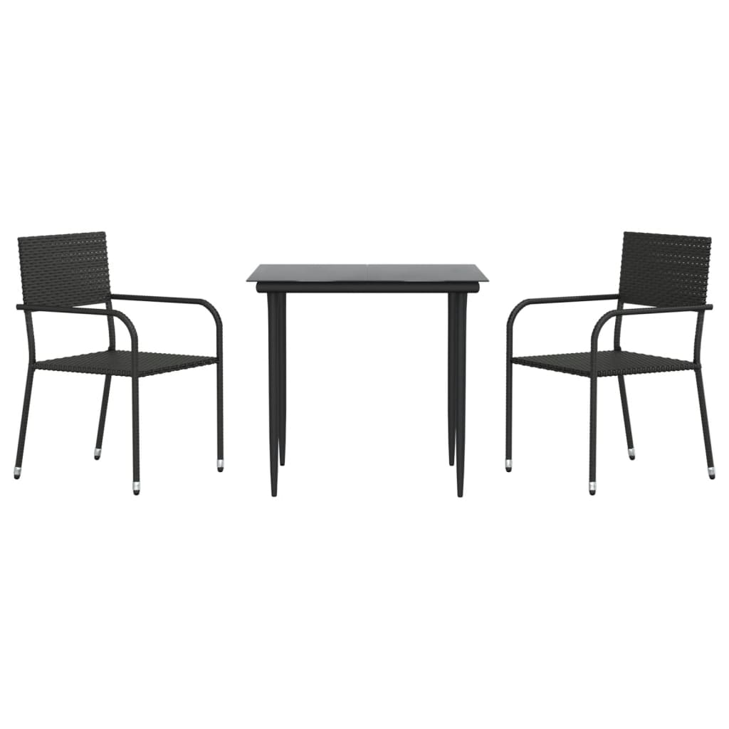 Set da Pranzo da Giardino 3 pz in Polyrattan e Acciaio 3203272