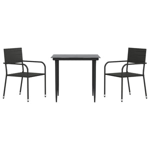 Set da Pranzo da Giardino 3 pz in Polyrattan e Acciaio 3203272