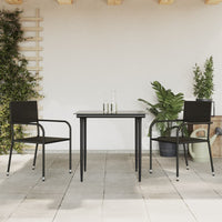 Set da Pranzo da Giardino 3 pz in Polyrattan e Acciaio 3203272