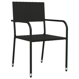 Set da Pranzo da Giardino 9 pz Nero in Polyrattan e Acciaio 3203279