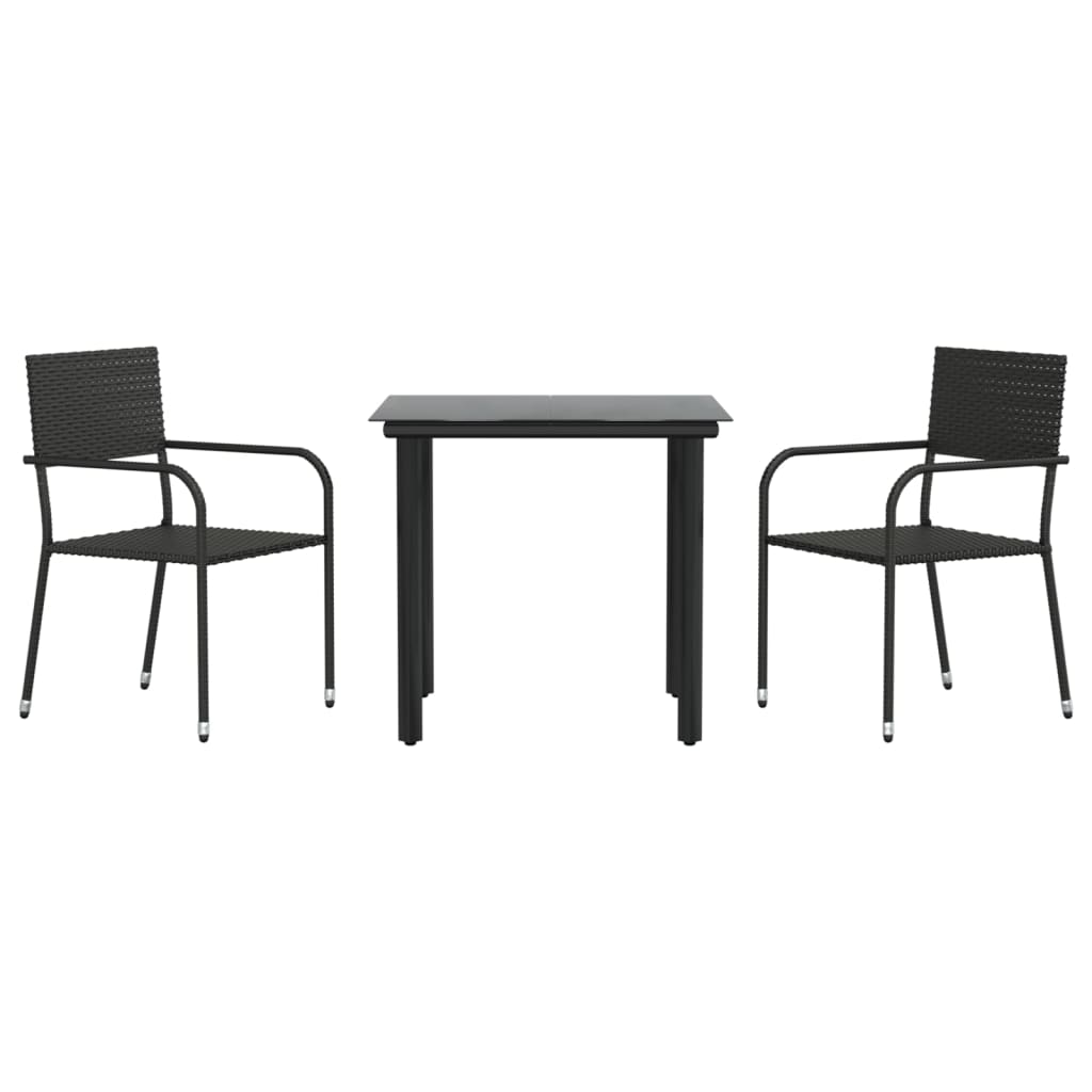 Set da Pranzo da Giardino 3 pz in Polyrattan e Acciaio 3203280