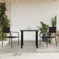 Set da Pranzo da Giardino 3 pz in Polyrattan e Acciaio 3203280