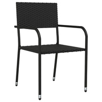 Set da Pranzo da Giardino 9 pz Nero in Polyrattan e Acciaio 3203287