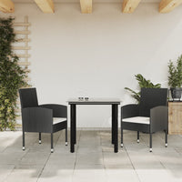 Set da Pranzo da Giardino 3 pz in Polyrattan e Acciaiocod mxl 125038