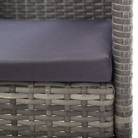 Set da Pranzo da Giardino 3 pz Nero Grigio Polyrattan e Acciaio 3203320