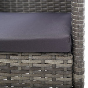 Set da Pranzo da Giardino 7 pz Nero Grigio Polyrattan e Acciaio 3203326