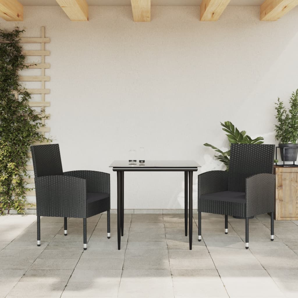 Set da Pranzo da Giardino 3 pz in Polyrattan e Acciaiocod mxl 101057