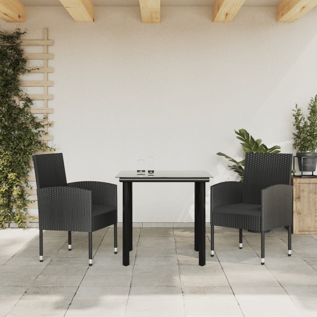 Set da Pranzo da Giardino 3 pz in Polyrattan e Acciaiocod mxl 125203