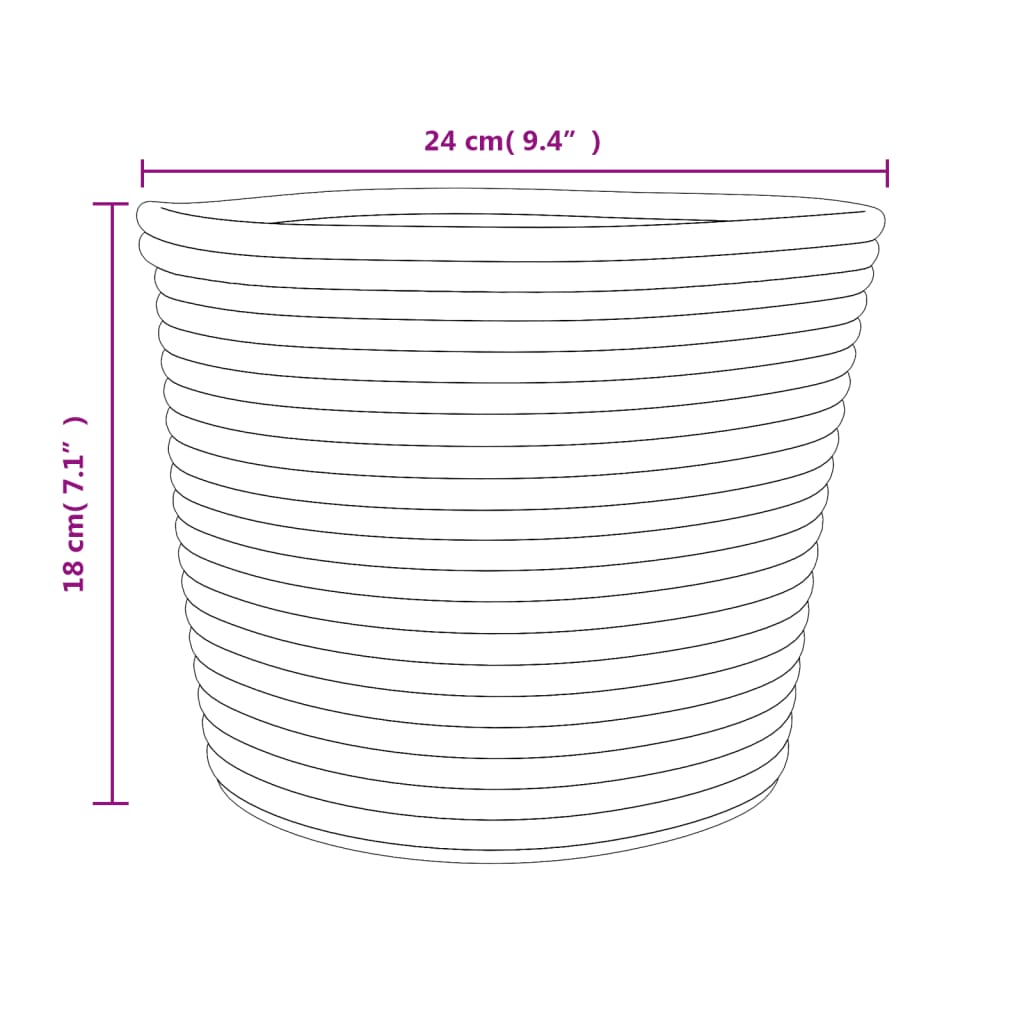 Cestini Portaoggetti 2pz Marrone e Bianco Ø24x18 cm in Cotone 358456