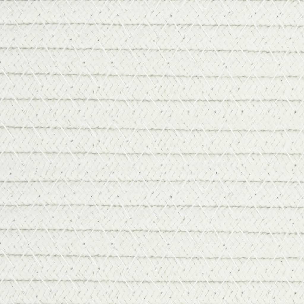 Cestino Portaoggetti Grigio e Bianco Ø40x25 cm in Cotone 358461