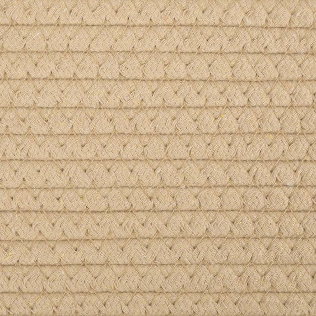 Cestino Portaoggetti Beige e Bianco Ø40x35 cm in Cotone 358467