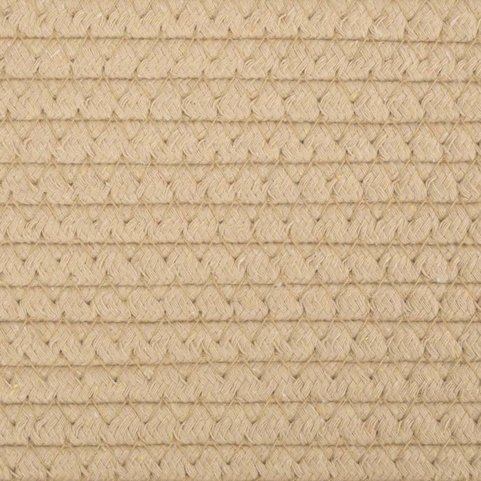 Cestino Portaoggetti Beige e Bianco Ø40x35 cm in Cotone 358467