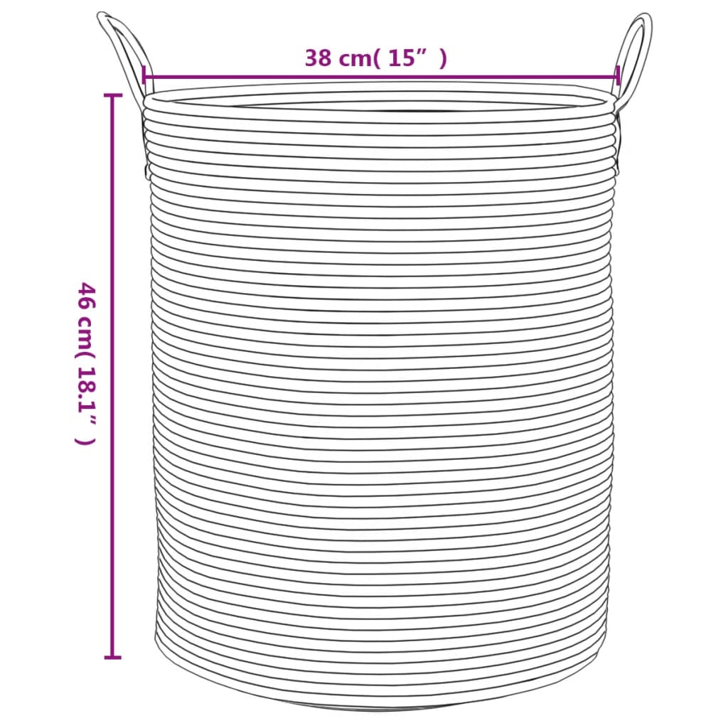 Cestino Portaoggetti Marrone e Bianco Ø38x46 cm in Cotone 358484