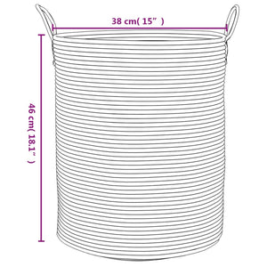 Cestino Portaoggetti Marrone e Bianco Ø38x46 cm in Cotone 358484