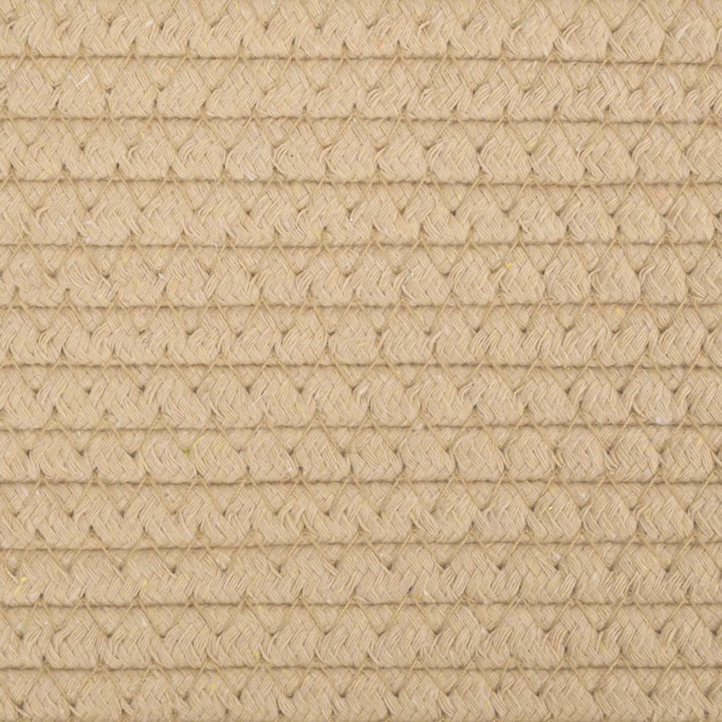 Cestino Portaoggetti Beige e Bianco Ø51x33 cm in Cotone 358491