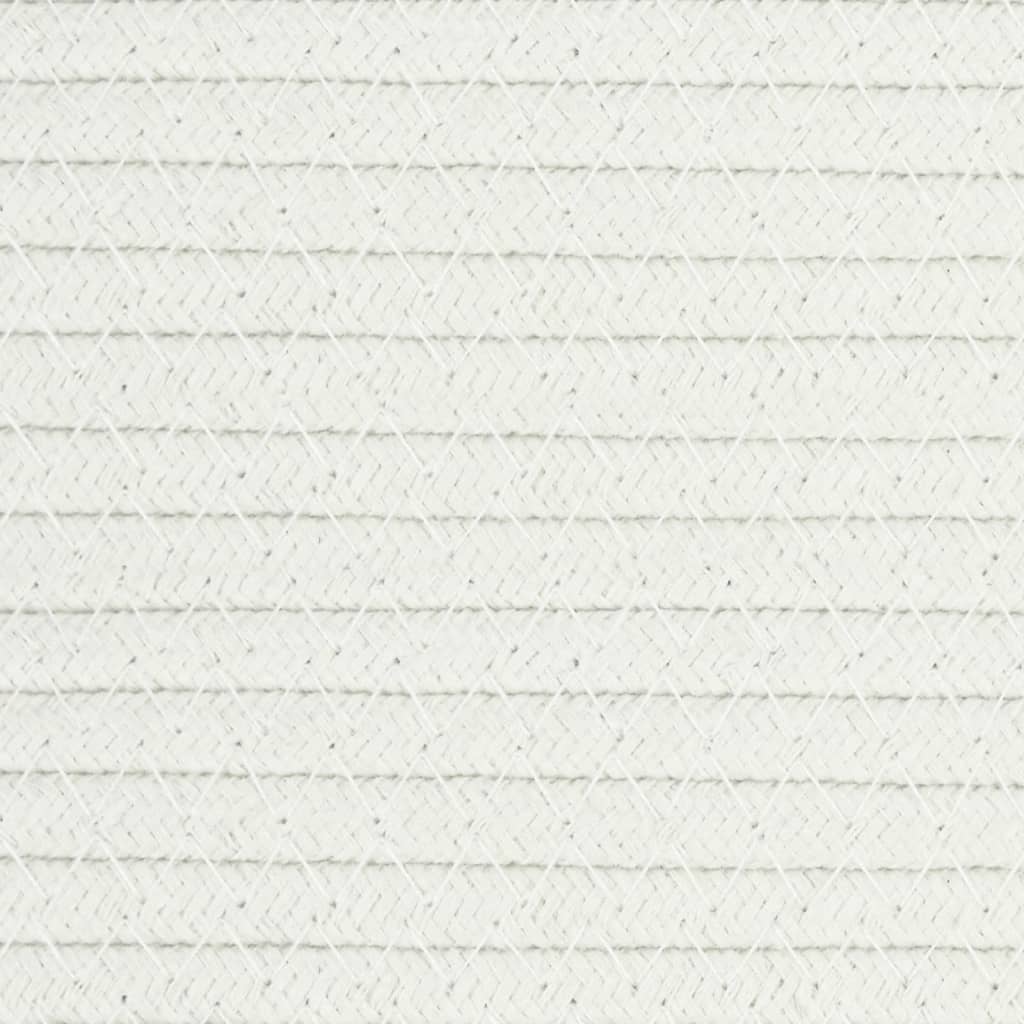 Cestino Portaoggetti con Coperchio Bianco Nero Ø40x35cm Cotone 358499