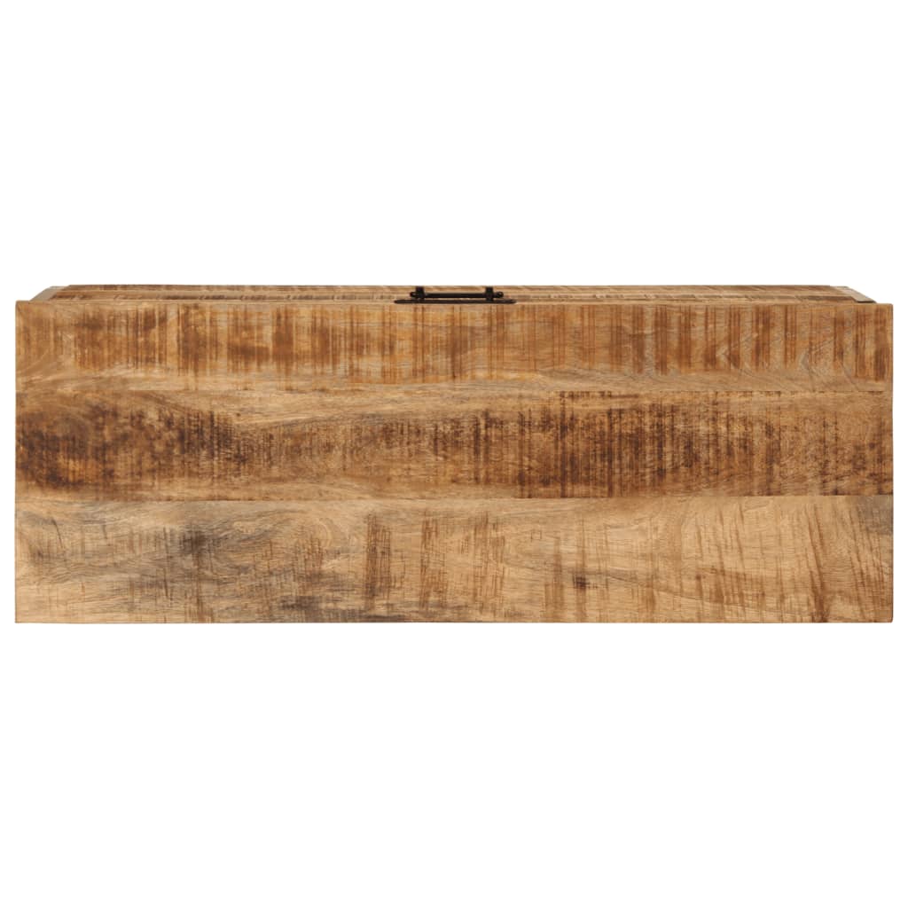 Scatola Portaoggetti 82x30x43 cm Legno Massello di Mango Grezzo 358509