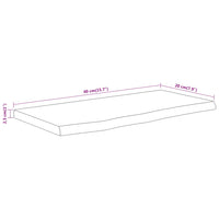 Mensola a Muro 40x20x2,5 Rettangolare Legno Acacia Bordi Vivi 370222