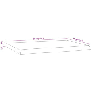 Mensola a Muro 50x40x2,5cm Rettangolare Legno Acacia Bordi Vivi 370247