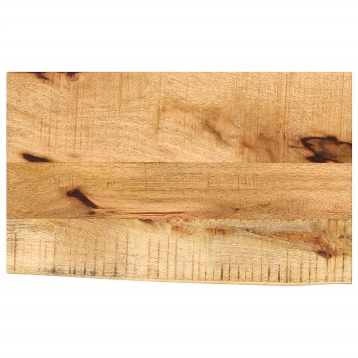 Piano Tavolo 50x30x2,5cm Bordi Vivi Legno Massello Mango Grezzo 370331