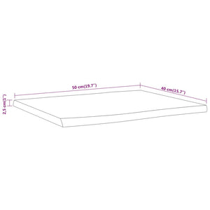 Tavolino 50x40x2,5 cm in Legno Massello di Acacia Bordi Vivi 370607