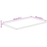 Piano Tavolo 120x60x3,8 cm Rettangolare Legno Acacia Bordi Vivi 370648