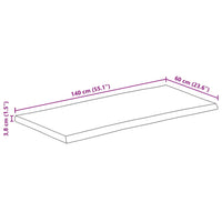 Piano Tavolo 140x60x3,8 cm Rettangolare Legno Acacia Bordi Vivi 370649