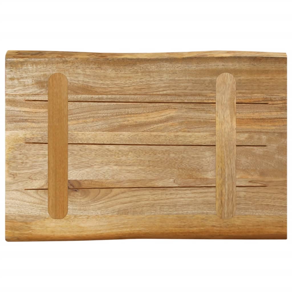 Piano Tavolo Bordi Vivi 50x40x3,8cm Legno Massello Mango Grezzo 370679