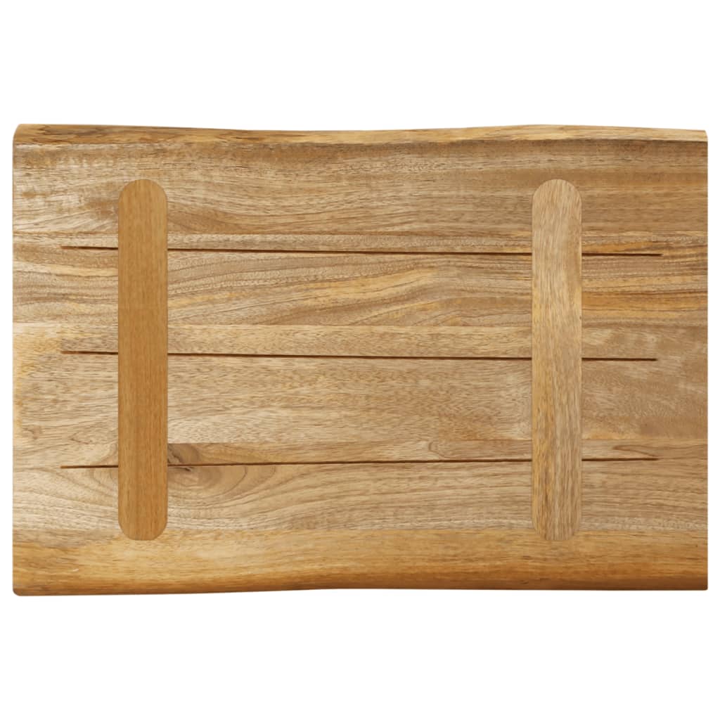 Piano Tavolo Bordi Vivi 60x40x3,8cm Legno Massello Mango Grezzo 370680