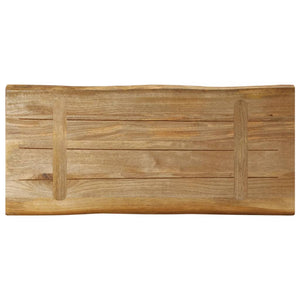 Piano Tavolo Bordi Vivi 80x40x3,8cm Legno Massello Mango Grezzo 370682