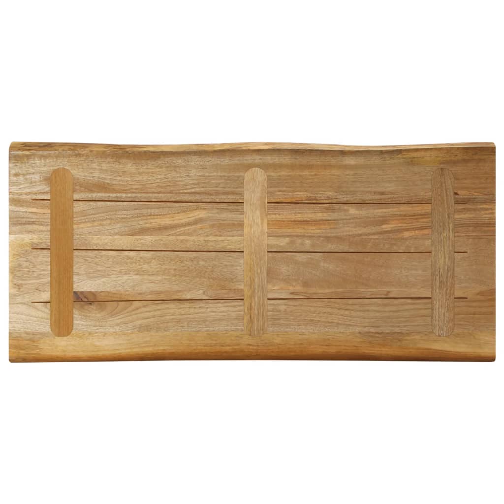 Piano Tavolo Bordi Vivi 90x40x3,8cm Legno Massello Mango Grezzo 370683